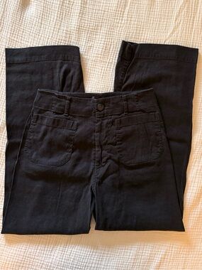 Anthropologie - Colette linen wide leg cropped pants by Maeve, sz 29 Tall